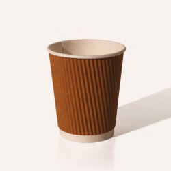 12oz Kraft Beige ripple double wall paper cup  recycleable (25)