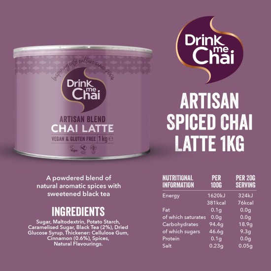 Drink Me Chai Artisan Chai Latte 1kg Drink Me Chai Artisan Chai Latte 1kg