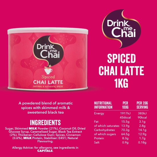 Drink Me Chai Spiced Chai Latte (4 x 1kg) Drink Me Chai Spiced Chai Latte (4 x 1kg)