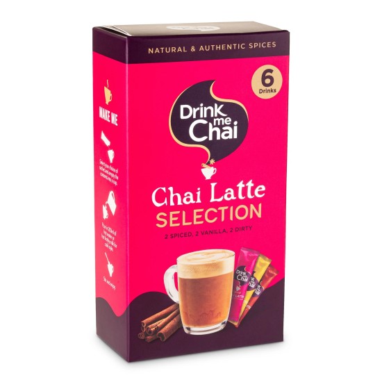 Drink Me Chai Spiced Chai Latte Sachets - Pack of 6 Single Serve Sticks Drink Me Chai Spiced Chai Latte Sachets - Pack of 6 Single Serve Sticks