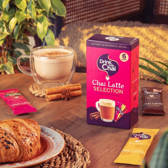 Drink Me Chai Spiced Chai Latte Sachets - Pack of 6 Single Serve Sticks Drink Me Chai Spiced Chai Latte Sachets - Pack of 6 Single Serve Sticks