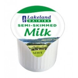 Lakeland UHT Semi-Skimmed Milk Portions (120 x 12ml) - Small milk pots, ideal for hotels