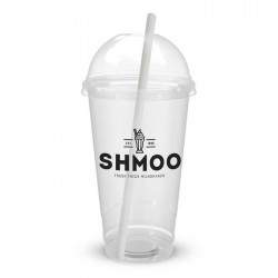 Shmoo Cups Large recycleable plastic (Inc Paper Straws) - 22oz / 625ml)(80)