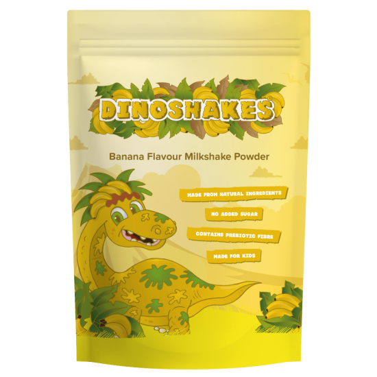 Dinoshakes Banana Milkshake Powder (2 x 1kg) - Vegan, Vegetarian and Kid-Friendly - No Added Sugar