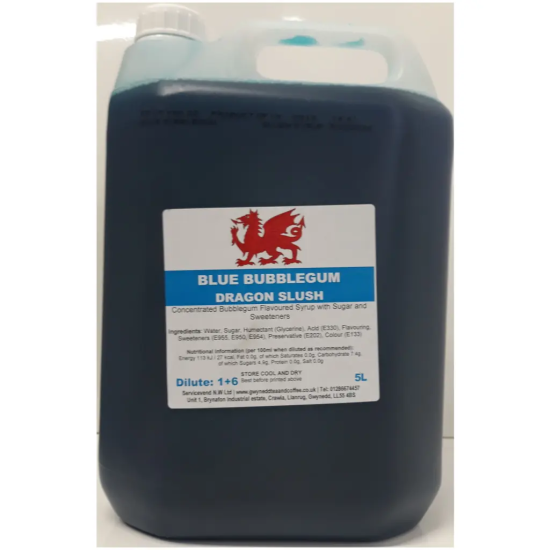 Blue Bubblegum Slush Syrup (5 litres) - Slush, Slushy, Slushie, Slush Puppy, Slush Puppie