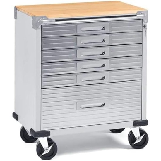 Lockable Trolley Base 2-Door Rolling Cabinet