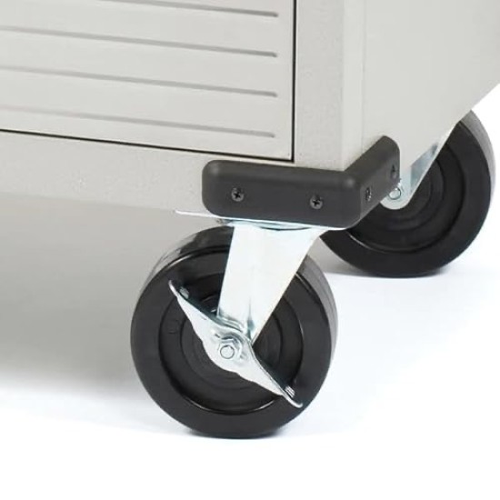 Lockable Trolley Base 2-Door Rolling Cabinet