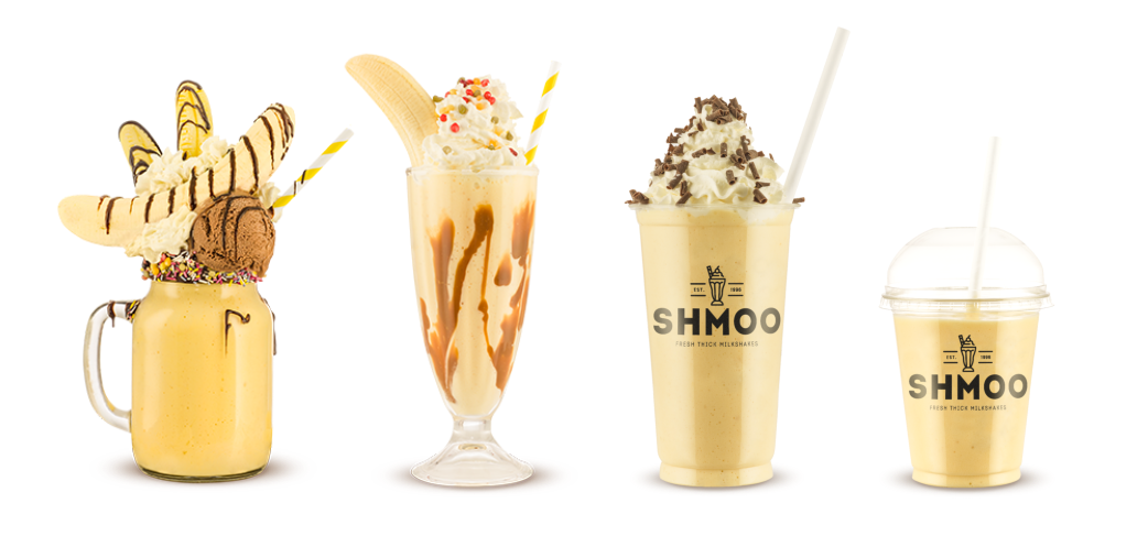 Shmoo 22oz Milkshake Cups, Lids & Straws for Takeaway Shakes